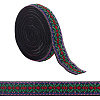 BENECREAT 5 Yards Ethnic Style Embroidery Flat Polyester Elastic Rubber Cord/Band OCOR-BC0005-15B-1
