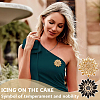 2Pcs 2 Colors Flower Light Gold Alloy Acrylic Brooch JEWB-OC0001-08-5