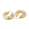 Ion Plating(IP) 304 Stainless Steel Donut Thick Hoop Earrings EJEW-Z022-05G-2