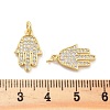 Rack Plating Brass Micro Pave Clear Cubic Zirconia Pendants KK-C063-13G-3