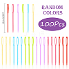 100Pcs Child Plastic Knit Needles Sewing Knitting Cross Stitch TOOL-SP0001-10-2