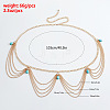 Bohemian Alloy with Teardrop Resin Charm Tassel Waist Chains for Women FS-WGCBA85-01-4