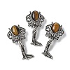 Angel Brass Natural Tiger Eye Pendants KK-D361-02AS-14-1