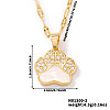 Fashionable Brass Micro Pave Clear Cubic Zirconia Bear Paw Print Pendant Necklaces for Women DN9774-2-2