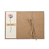 Dried Daisy Paper Thank You Greeting Cards AJEW-K043-01C-1