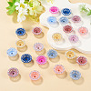 60Pcs Acrylic & Rhinestone Bead Caps MACR-TA0002-78-5