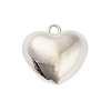 Three-Dimensional Heart Brass Pendants KK-V006-03P-01-2