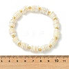 Electroplated Shell Pearl & Brass Beaded Stretch Bracelets for Women BJEW-JB13996-4