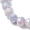 Electroplate Glass Round Beads Stretch Bracelets for Women BJEW-JB12630-01-3