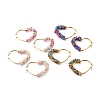 Heart Glass Seed Beaded Hoop Earrings for Girl Women EJEW-JE04613-1