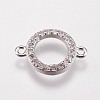 Brass Micro Pave Cubic Zirconia Links KK-I614-018P-1
