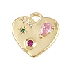Brass Micro Pave Cubic Zirconia Pendants KK-I352-278G-1
