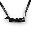 Imitation Leather Bowknot Choker Necklaces with Golden Tone Iron End Chains NJEW-R235-05-2