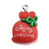 Christmas Theme Opaque Resin Pendants RESI-F054-B02-1