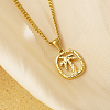 Stylish Stainless Steel Coconut Tree Pendant Necklaces for Women's Daily Wear BH4408-1-1