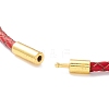 Braided Leather Cord Bracelet for Women BJEW-C009-01A-4