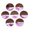 Transparent Resin & Walnut Wood Pendants RESI-T035-35A-1