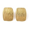 304 Stainless Steel Textured Rectangle Stud Earrings for Women EJEW-S001-06-1