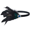 Elastic Feather Headbands OHAR-WH0036-02B-1