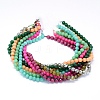 Faceted Natural Agate and Dyed Jade Beads Strands G-F559-06-2