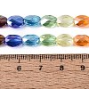 Electroplate Transparent Glass Beads Strands EGLA-Q135-6x8MM-03A-5