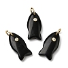 Natural Obsidian Pendants X-G-A297-01G-09-1