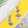 WEWAYSMILE 2 pcs Dog Keychain Car Keychain Pet Pendant Key-Ring Lovely Dog Key-ring Portable Metal Keychain Gift for Pet Lover Birthday Puppy Theme Party Supplies (Schnauzer) JX794A-3