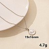 304 Stainless Steel Flat Round with Hand Pendant Necklaces IS6565-7-1