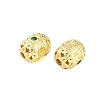 Brass Micro Pave Cubic Zirconia Beads KK-A226-09G-2