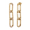 Brass Micro Pave Clear Cubic Zirconia Dangle Stud Earrings EJEW-I251-05G-2