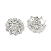 Brass Micro Pave Clear Cubic Zirconia Bead Caps KK-V015-08P-1