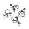 Rack Plated Brass Screw Clip-on Earring Findings KK-P169-04B-1