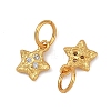 Brass Micro Pave Clear Cubic Zirconia Charms KK-F941-31B-G-2