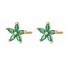 Cubic Zirconia Flower Stud Earrings FY1254-1-1