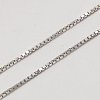 Rhodium Plated 925 Sterling Silver Box chain Necklaces X-STER-E032-107A-3