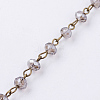 Handmade Glass Faceted Rondelle Beads Chains AJEW-PH00495-08-1
