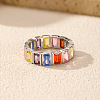 925 Sterling Silver Micro Pave Colorful Cubic Zirconia Finger Rings FS-WGC9F63-02-2