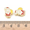 Christmas Brass Enamel Beads KK-I474-G10-3