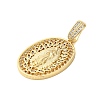 Rack Plating Brass Micro Pave Clear Cubic Zirconia Pendants KK-C067-09G-03-2