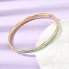 304 Stainless Steel Enamel Hinged Cuff Bangles for Women SA-CBAC920-15G-01F-2