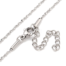 Non-Tarnish 304 Stainless Steel Serpentine Chain Necklaces NJEW-R266-07P