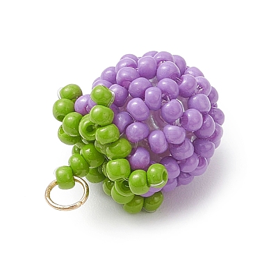Glass Seed Beaded Tomato Pendants PALLOY-MZ01081-1
