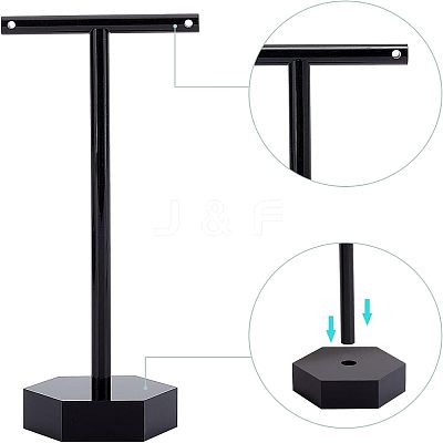 2 Sets 2 Style T-Shape Acrylic Jewelry Display Rack AJEW-FG0001-63B-1