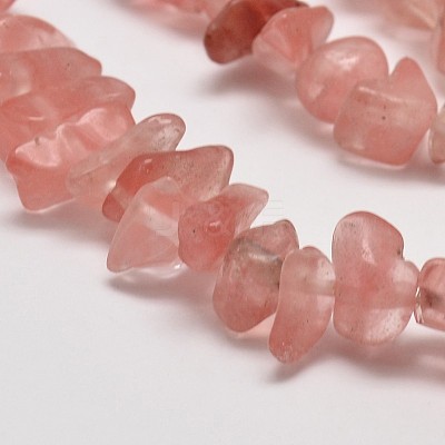 Cherry Quartz Glass Chip Beads Strands G-L269-41-1