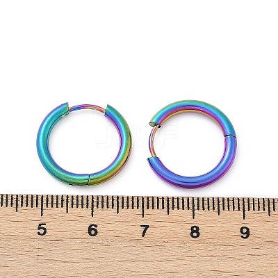 202 Stainless Steel Huggie Hoop Earrings EJEW-F111A-18mm-RC-1