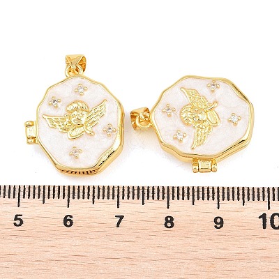 Brass Locket Pendants KK-D232-07G-01-1