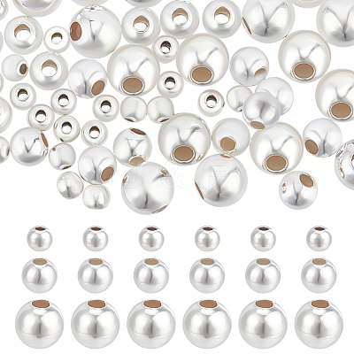 60Pcs 3 Styles 925 Sterling Silver Beads STER-BC0002-11-1