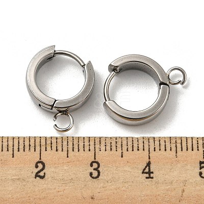 Tarnish Resistant 201 Stainless Steel Huggie Hoop Earrings Findings STAS-A167-01S-P-1