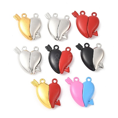 Spray Painted Alloy Magnetic Pendants PALLOY-V006-12-1