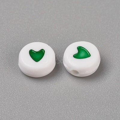 Acrylic Enamel Beads OACR-WH0003-04B-1